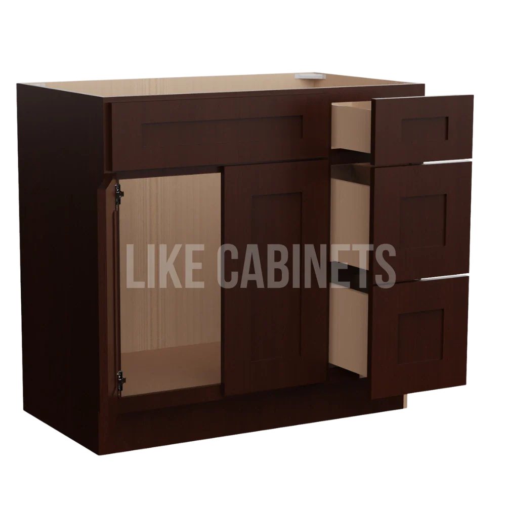 Shaker Espresso 36'' W Vanity Combo with Drawers