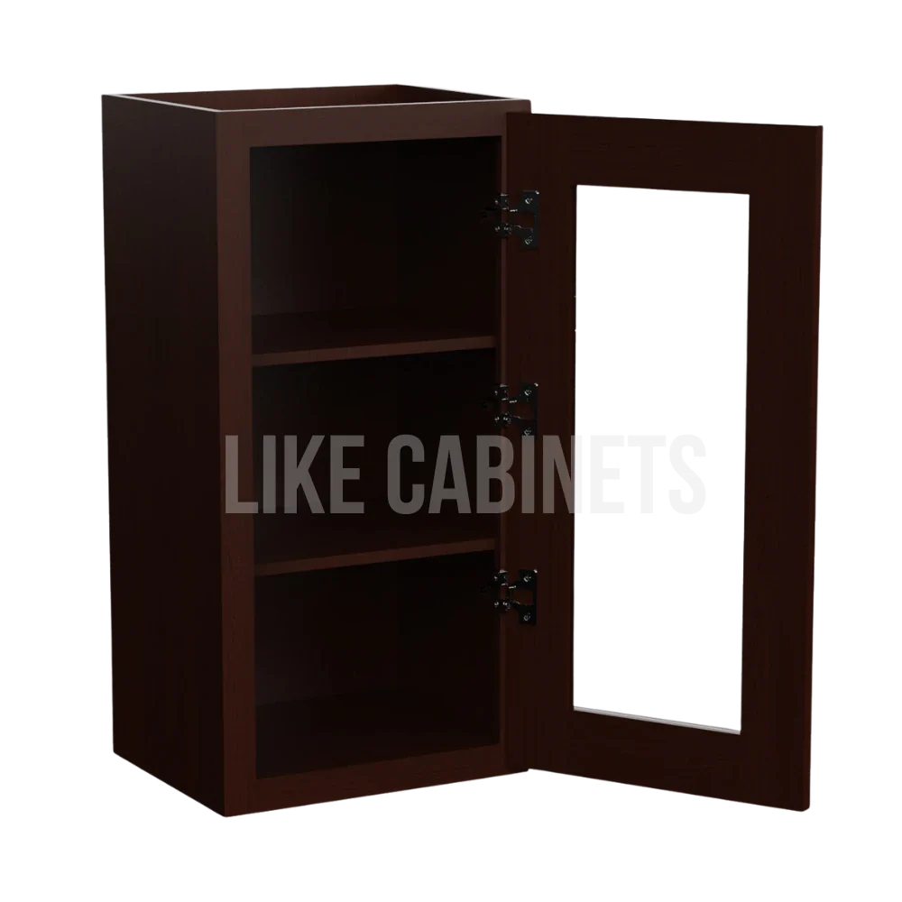 Shaker Espresso 30'' H Single Door Wall Cabinet with Glass Door