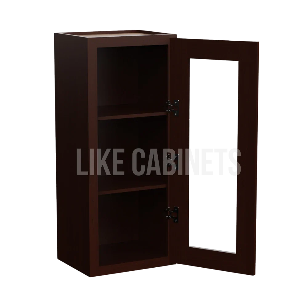 Shaker Espresso 36'' H Single Door Wall Cabinet with Glass Door