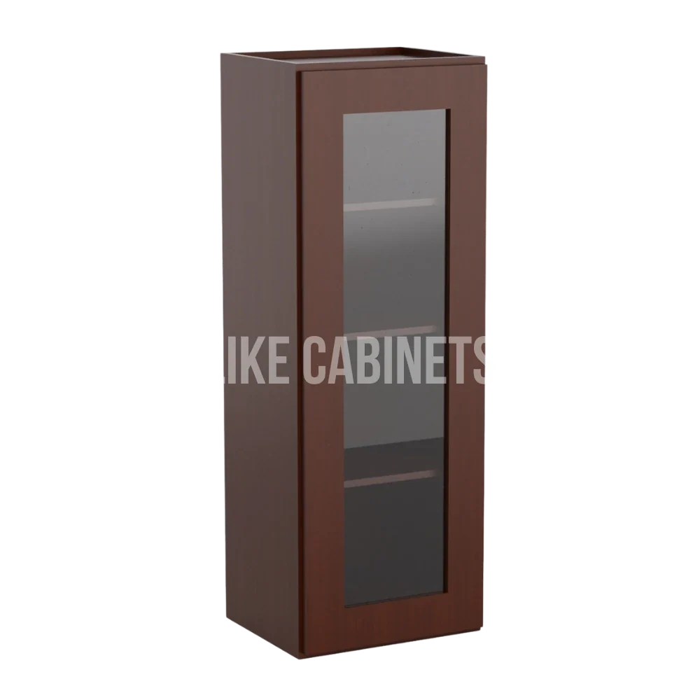 Shaker Espresso 42'' H Single Door Wall Cabinet with Glass Door