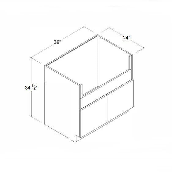 Frameless Gloss Gray Farmhouse Sink Base