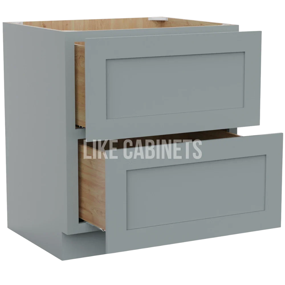 Shaker Gray Two Drawer Base