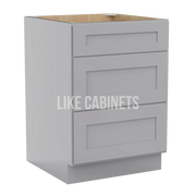 Shaker Gray Three Drawer Base