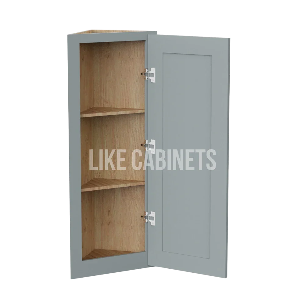 Gray Shaker Angle Wall Cabinet