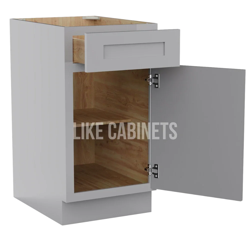 Gray Shaker Cabinet with Single Door & Drawer