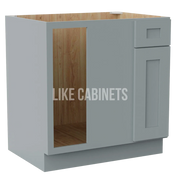 Gray Shaker Blind Corner Base Cabinet (L/R interchangeable)