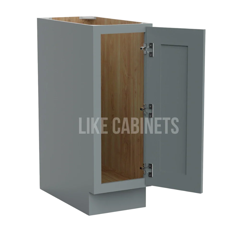 Gray Shaker Full Height Single Door Base Cabinet