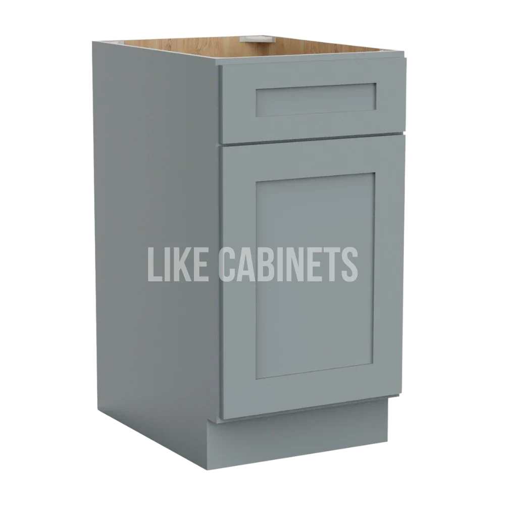 Gray Shaker Trash Base Cabinet