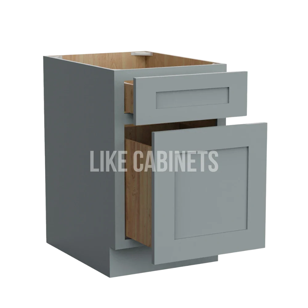 Shaker Gray Two Drawer Document File Base Cabinet