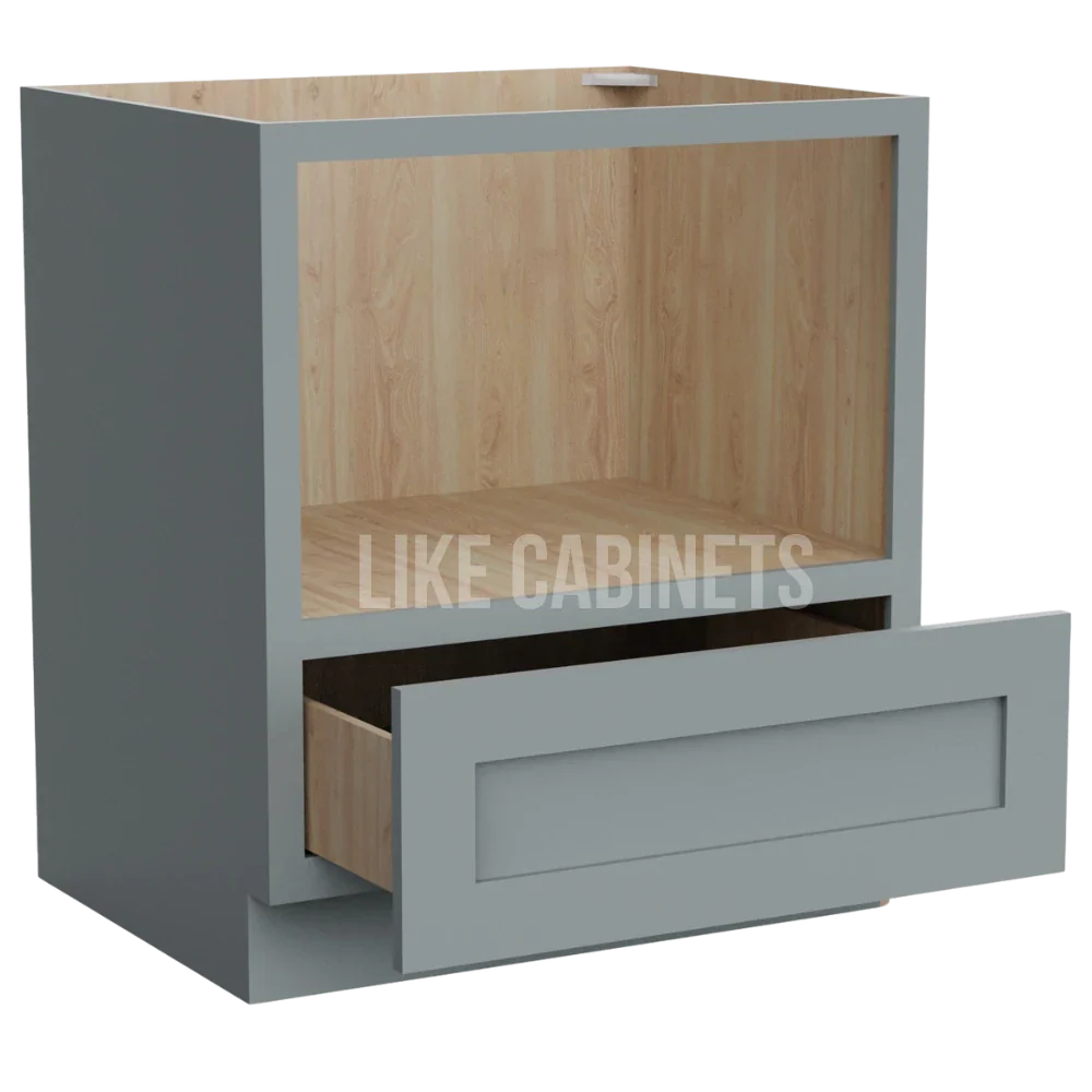 Shaker Gray Microwave Base Cabinet with Single Drawer