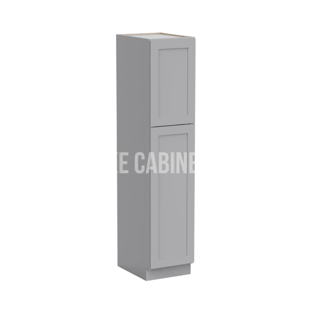 Shaker Gray 18'' W Two Single Door Utility Pantry Cabinet