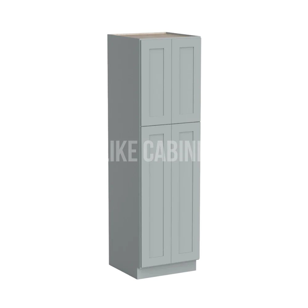 Shaker Gray 24'' W Two Double Door Utility Pantry Cabinet
