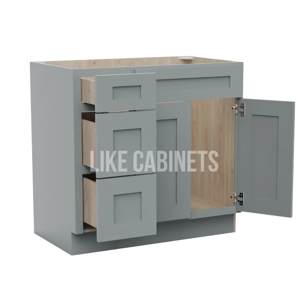 Shaker Gray 36'' W Vanity Combo with Drawers