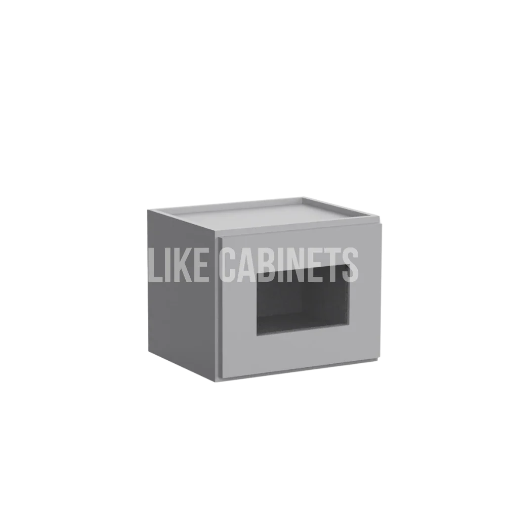Shaker Gray 12'' H Single Door Wall Cabinet with Glass Door