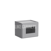 Shaker Gray 12'' H Single Door Wall Cabinet with Glass Door