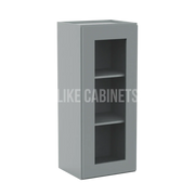 Shaker Gray 36'' H Single Door Wall Cabinet with Glass Door