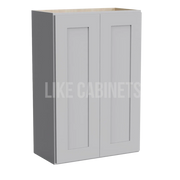Gray Shaker Double Door Wall Cabinets 36''H, 12''D