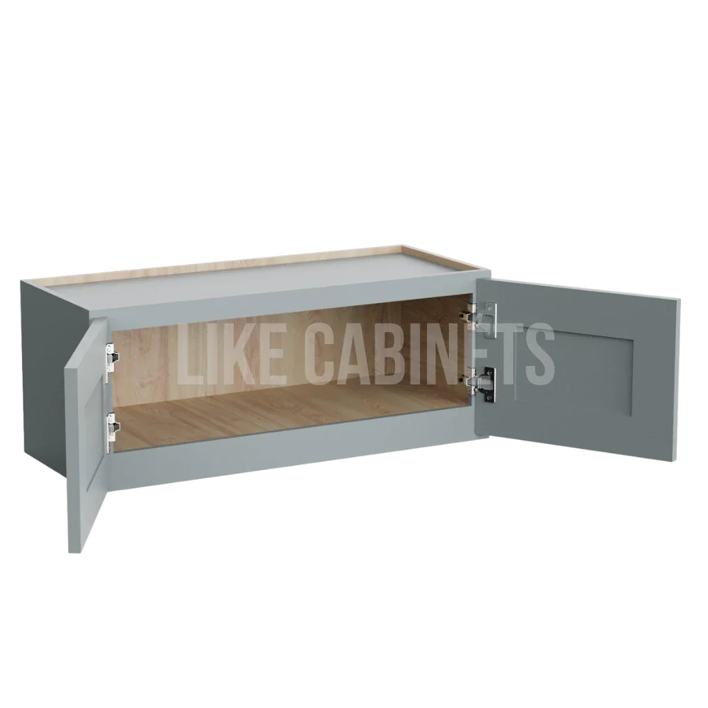 Gray Shaker 12'' H Double Door Wall Cabinet
