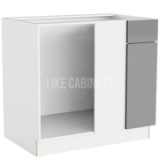 High Gloss Gray Blind Corner Base Cabinet (L/R interchangeable)