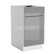 Frameless Gloss Gray Trash Base Cabinet