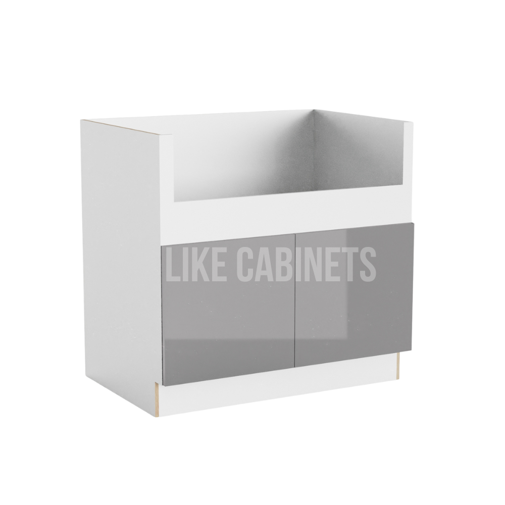 Frameless Gloss Gray Farmhouse Sink Base