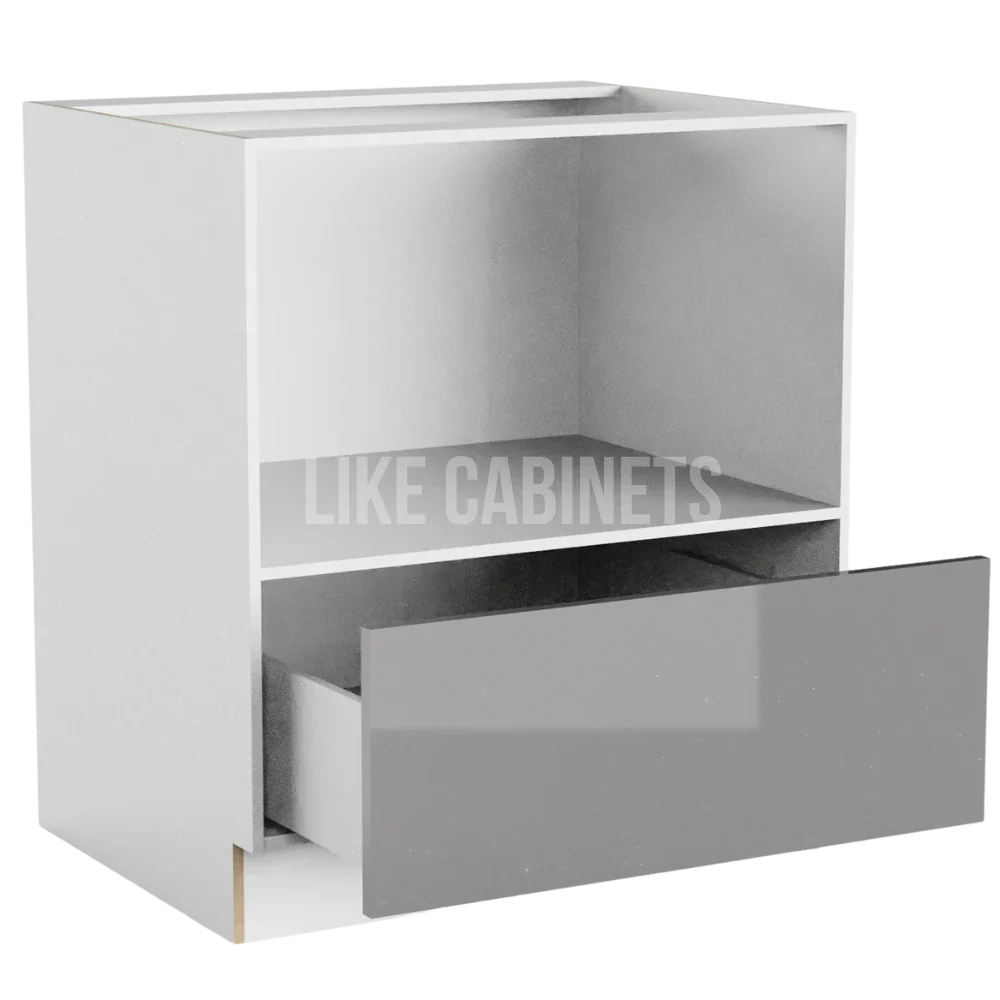 Frameless Gloss Gray Microwave Base Cabinet