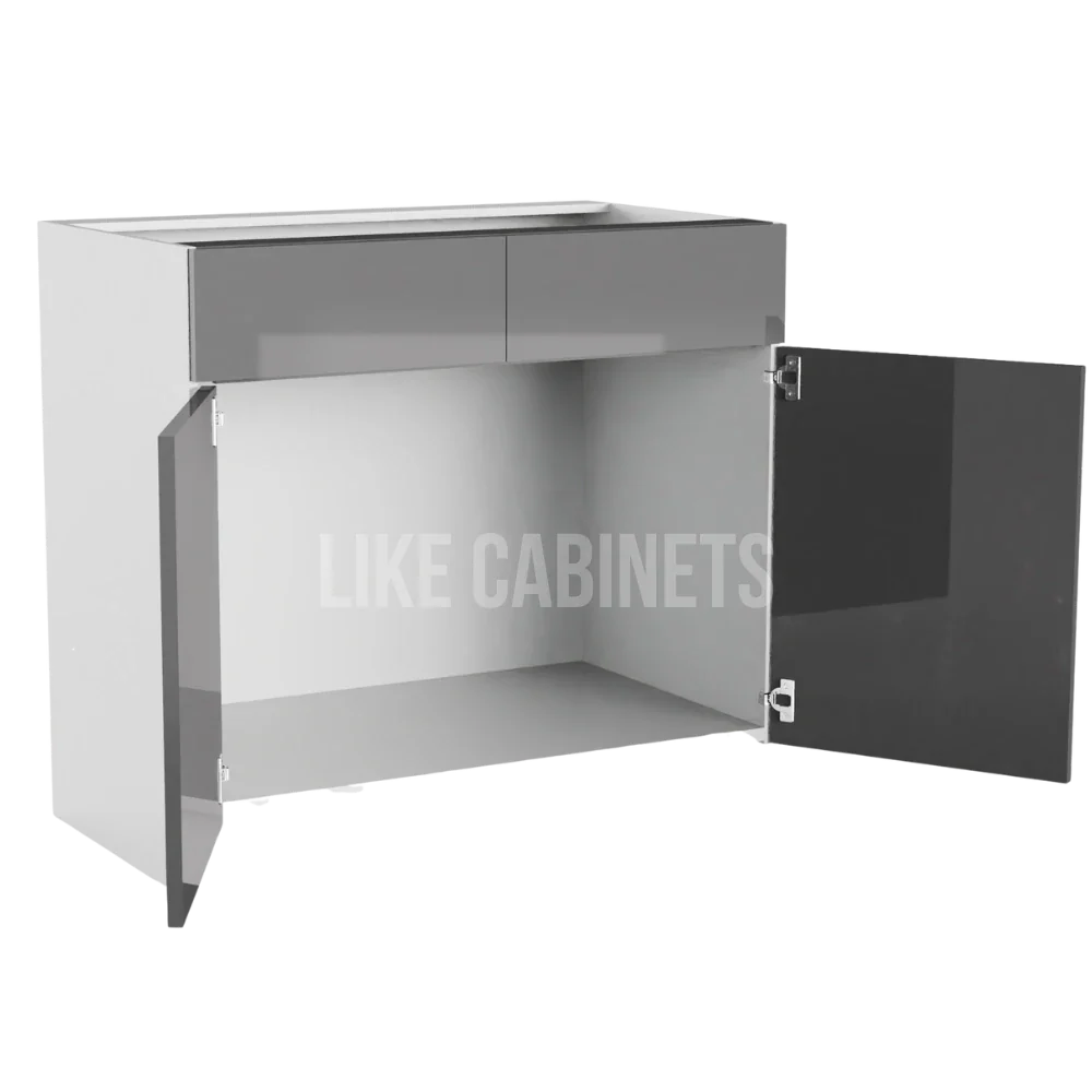 High Gloss Gray Vanity Sink Base Cabinet
