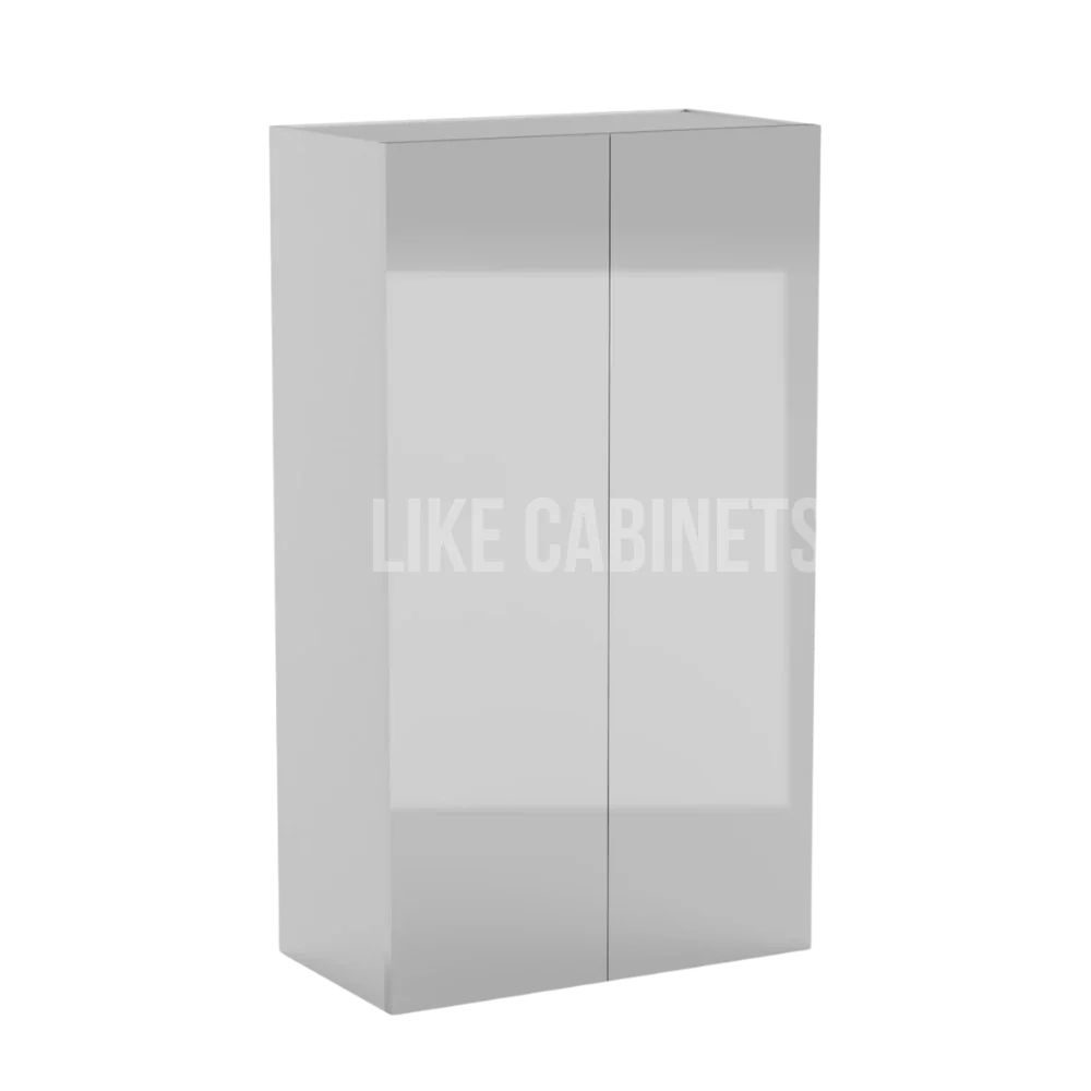 High Gloss Gray 24″ Diagonal Corner Wall Cabinet