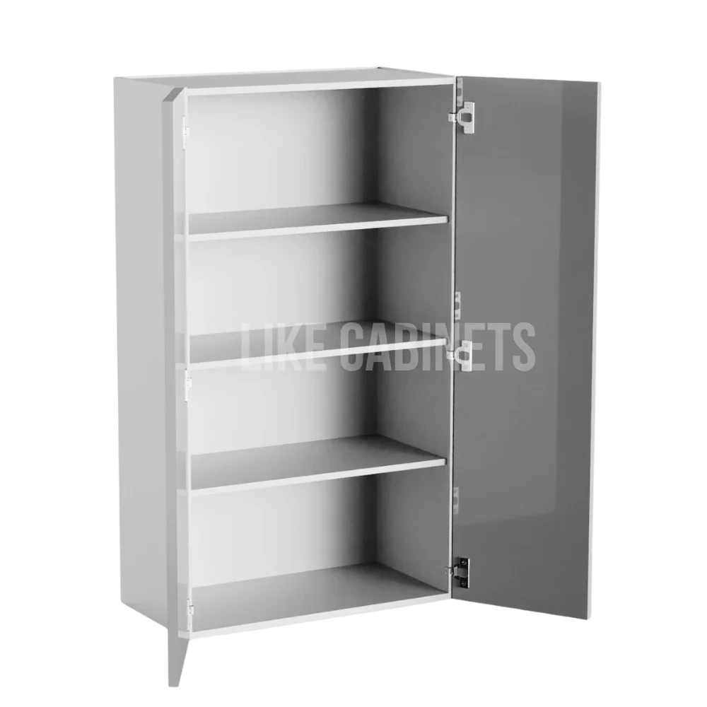 High Gloss Gray 24″ Diagonal Corner Wall Cabinet