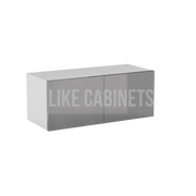High Gloss Gray 12'' H Double Door Wall Cabinet