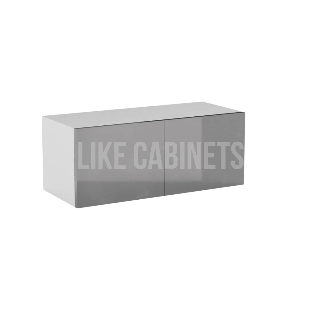 High Gloss Gray 12'' H Double Door Wall Cabinet