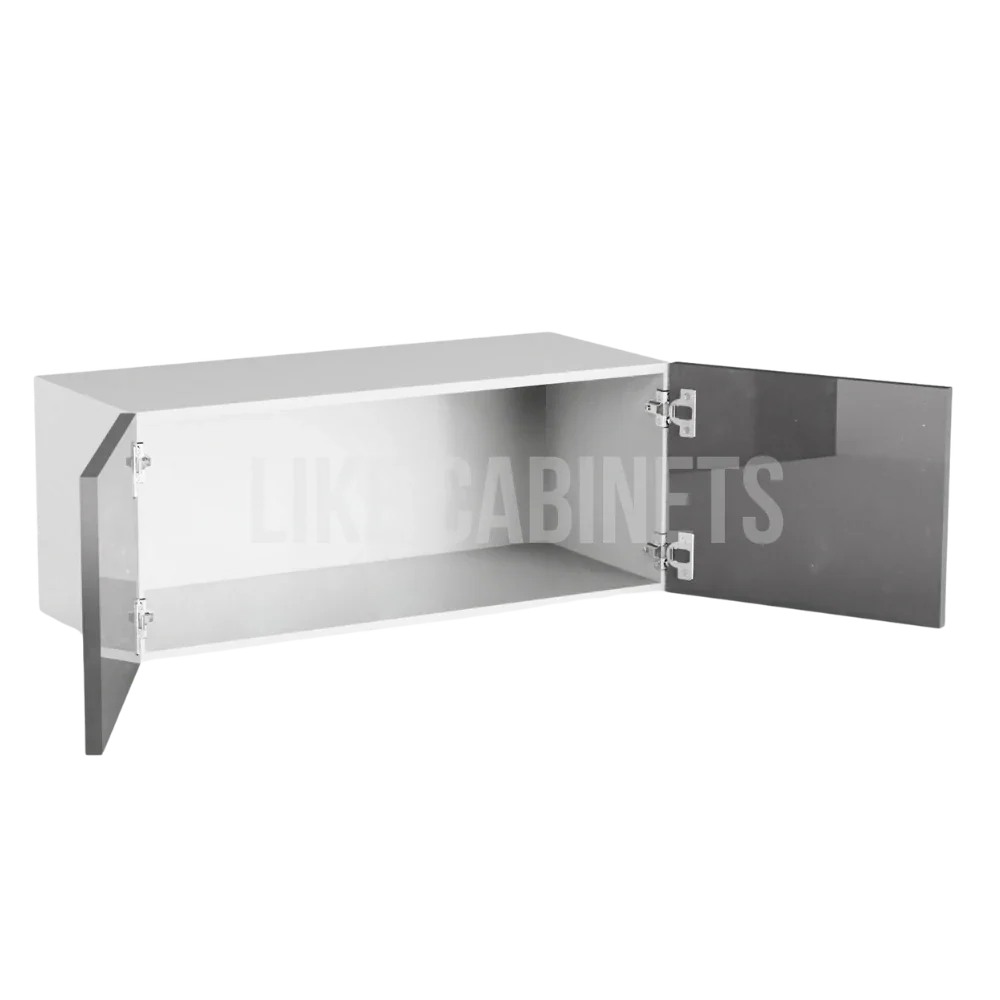 High Gloss Gray 12'' H Double Door Wall Cabinet