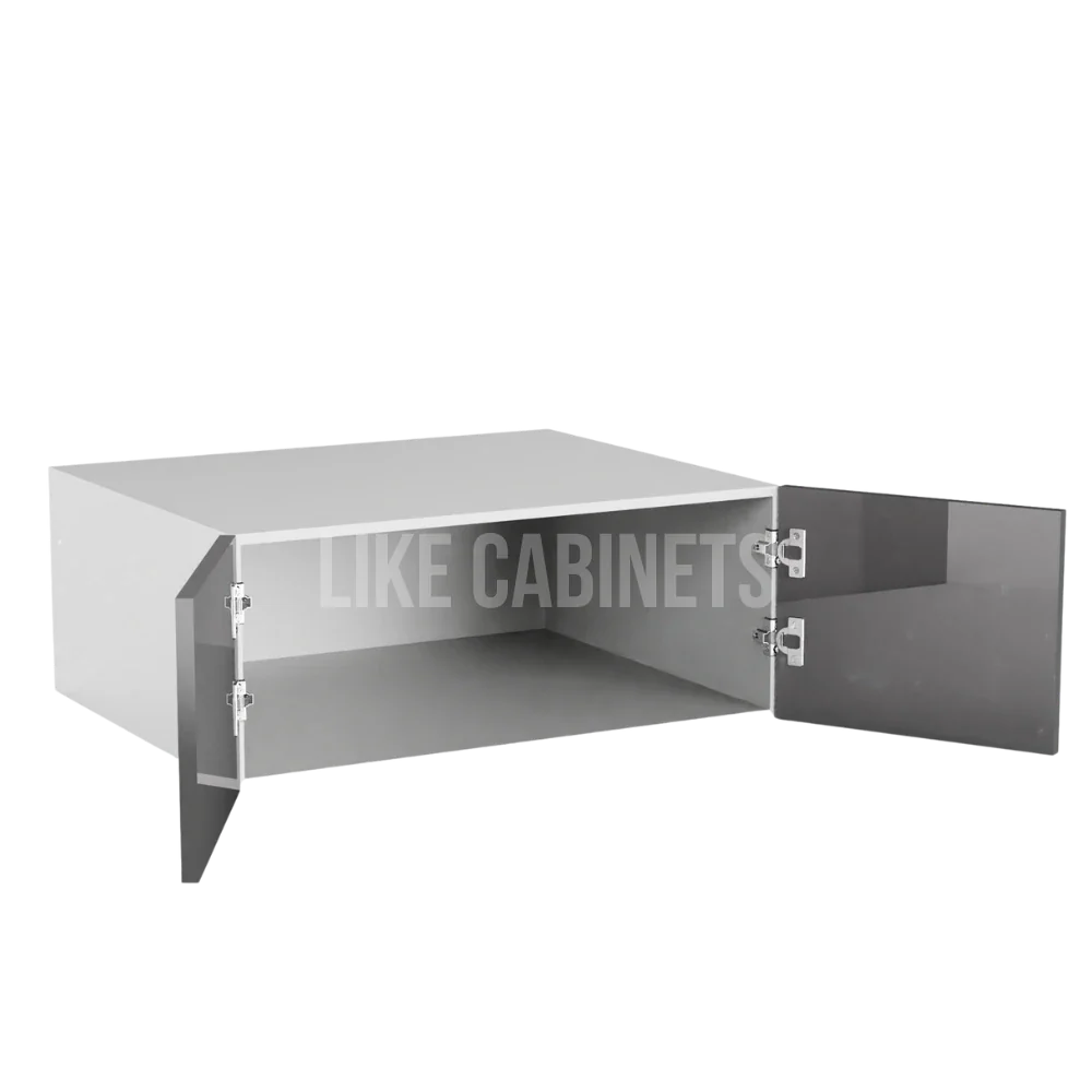 High Gloss Gray 30'' W Refrigerator Wall Cabinet 24'' Deep