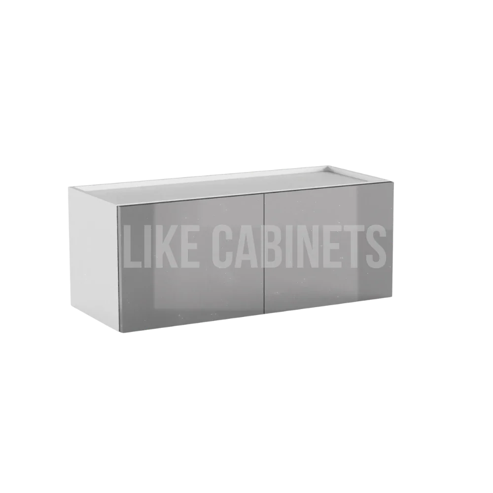 High Gloss Gray 15'' H Double Door Wall Cabinet