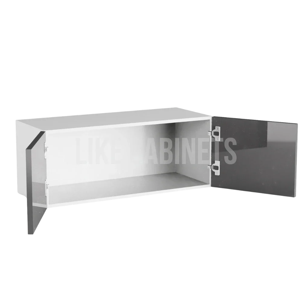High Gloss Gray 15'' H Double Door Wall Cabinet