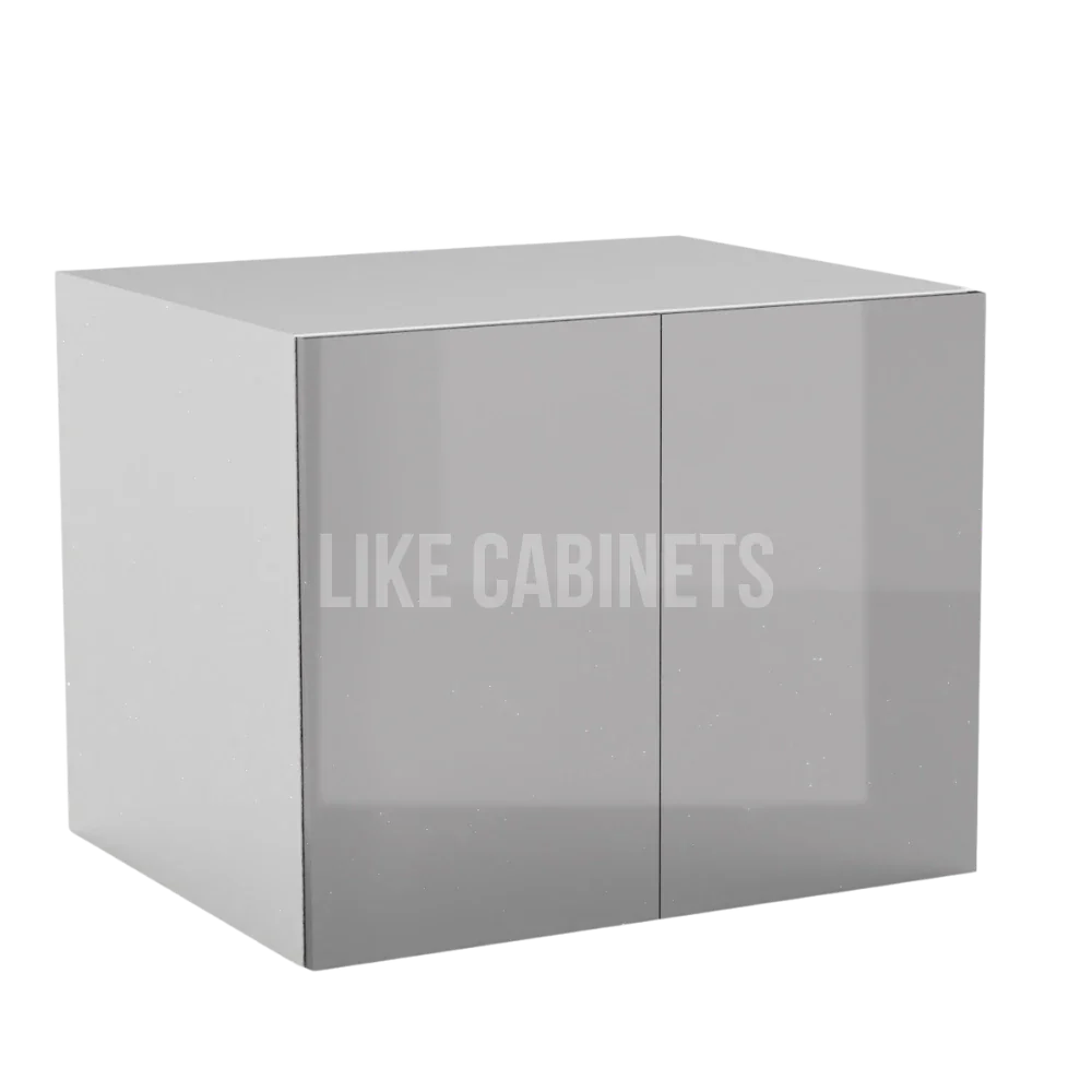 High Gloss Gray 24'' H Refrigerator Wall Cabinet 24'' Deep