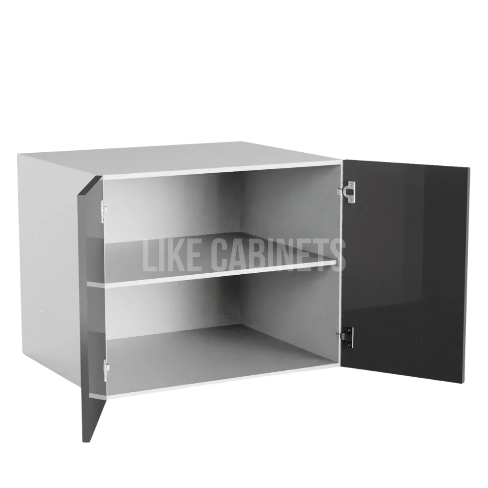 High Gloss Gray 24'' H Refrigerator Wall Cabinet 24'' Deep