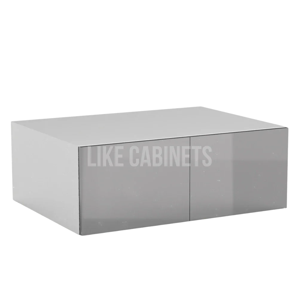 High Gloss Gray 33'' W Refrigerator Wall Cabinet 24'' Deep