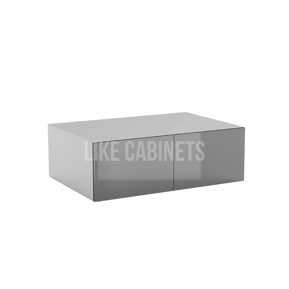 High Gloss Gray 36'' W Refrigerator Wall Cabinet 24'' Deep