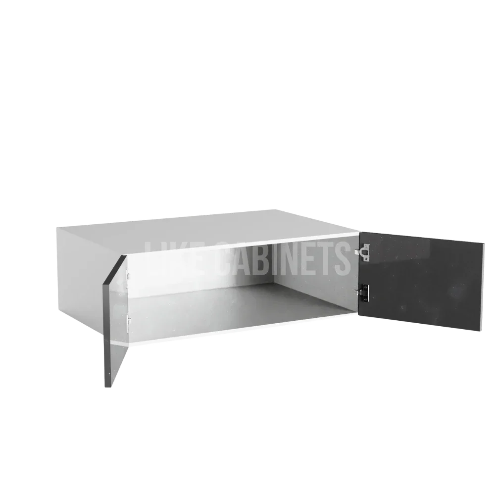 High Gloss Gray 36'' W Refrigerator Wall Cabinet 24'' Deep