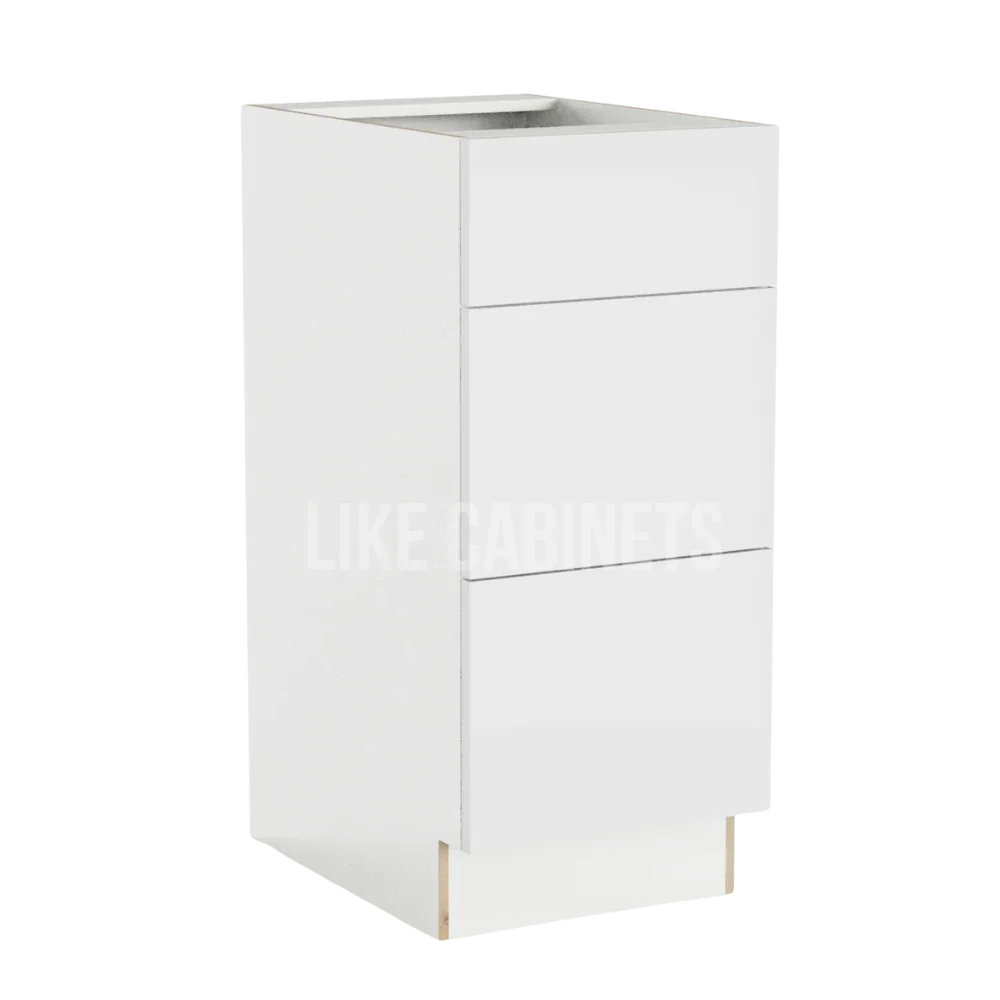 High Gloss White Vanity Three Drawer Base Cabinet