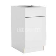 High Gloss White Cabinet with Single Door & Drawer