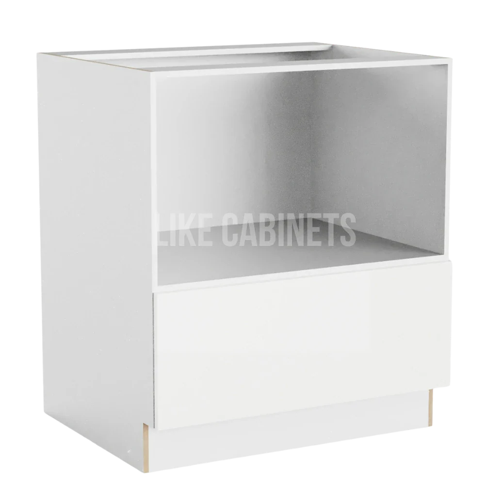 Frameless Gloss White Microwave Base Cabinet