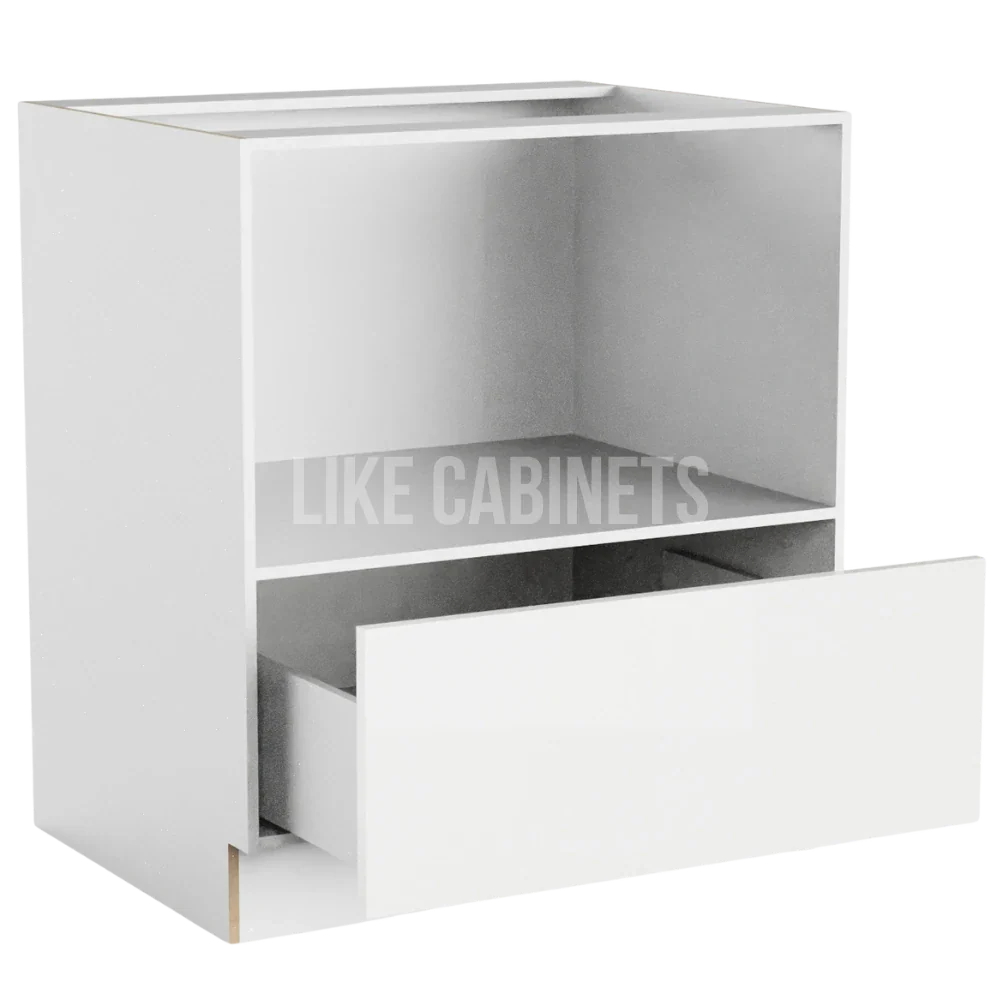 Frameless Gloss White Microwave Base Cabinet