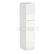 High Gloss White 18'' W Two Single Door Utility Pantry Cabinet