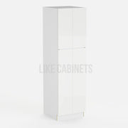 High Gloss White 24'' W Two Double Door Utility Pantry Cabinet