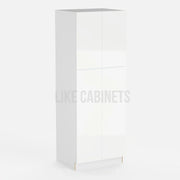 High Gloss White 30''W Two Double Door Utility Pantry Cabinet