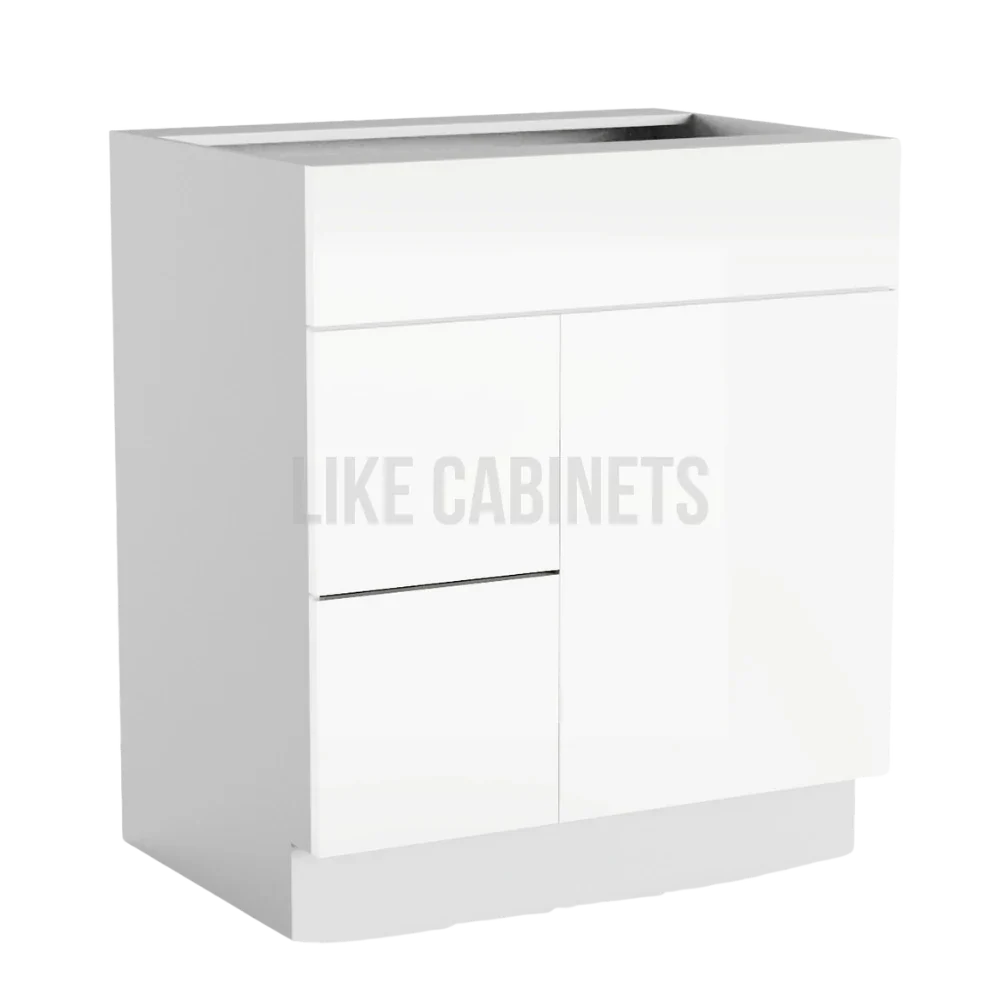 High Gloss White 30'' W Vanity Combo with Drawers