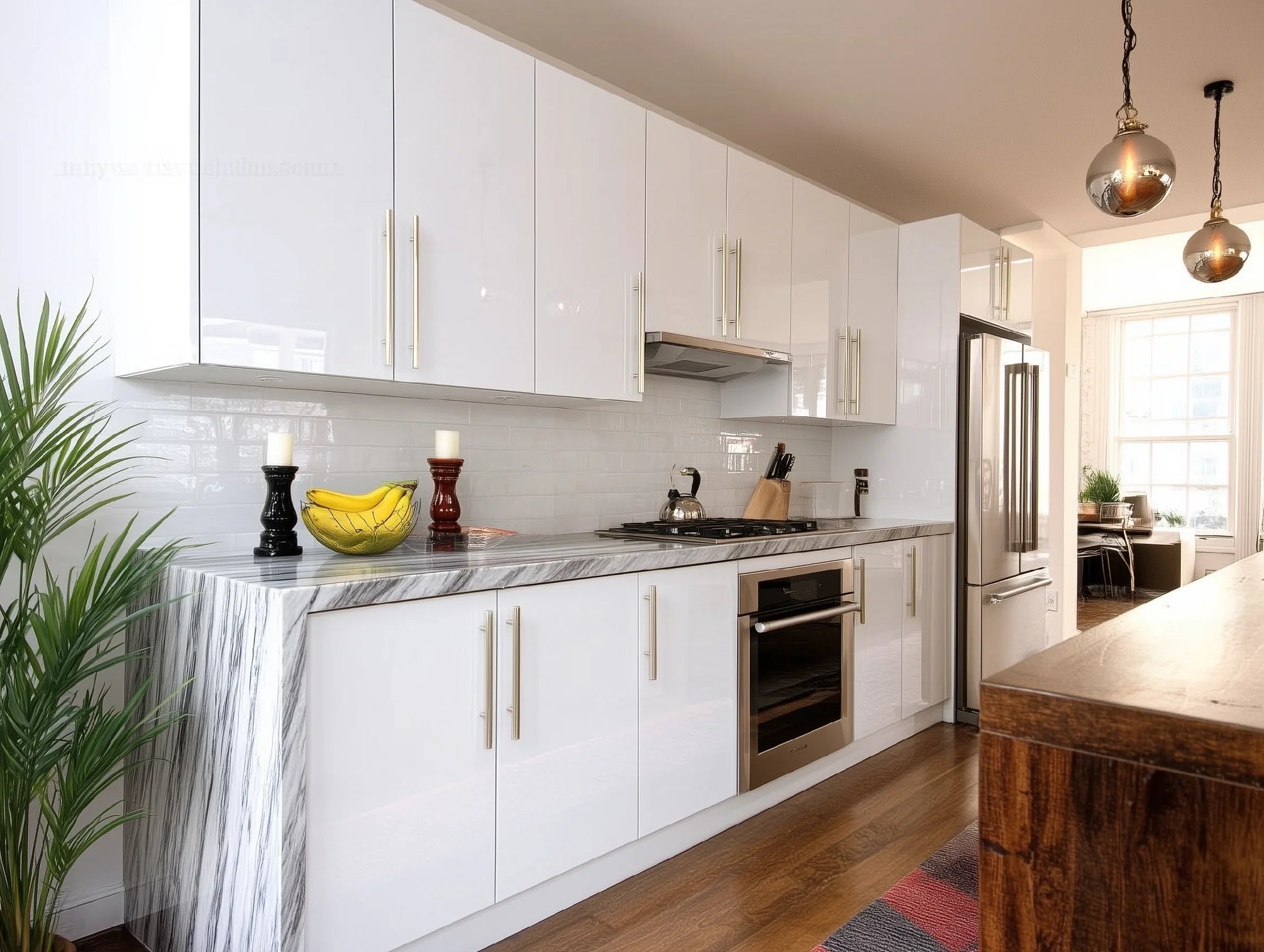 Frameless Gloss White Trash Base Cabinet