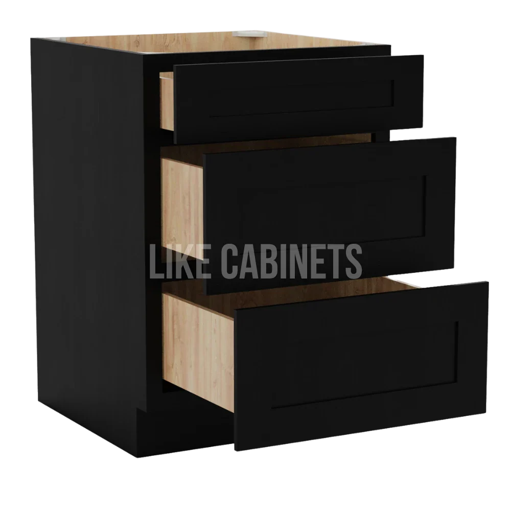 Iron Black Three Drawer Base